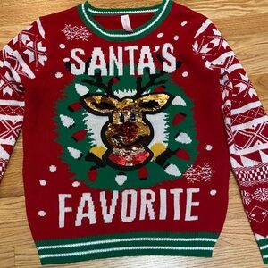 No Boundaries Red and Green Sweater